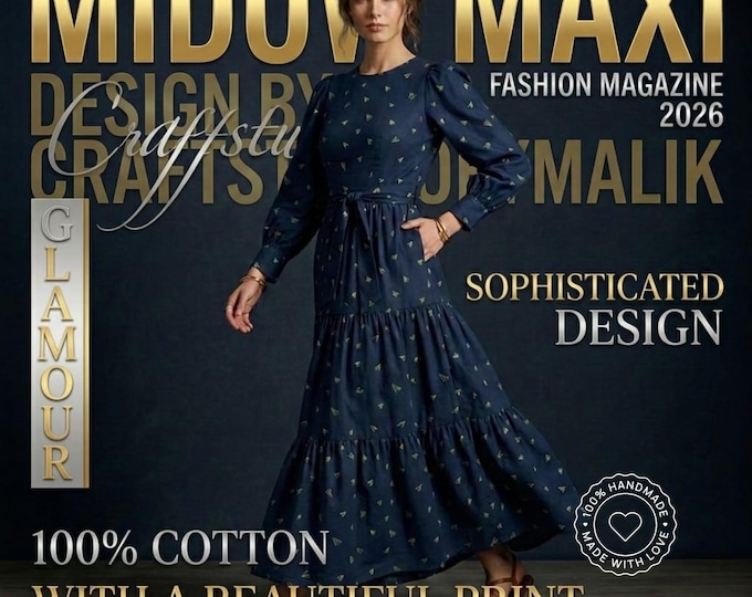 Navy Cotton Maxi Dress