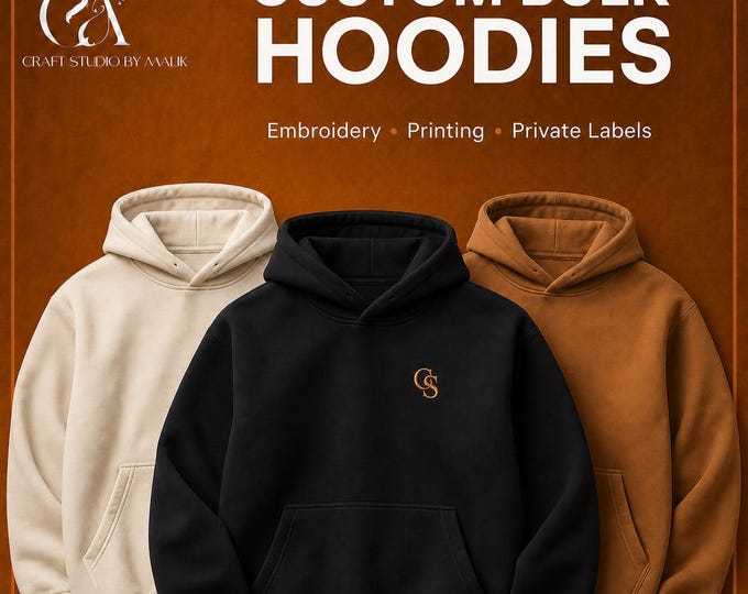 Custom Bulk Hoodies with Logo, Heavyweight Private Label Streetwear