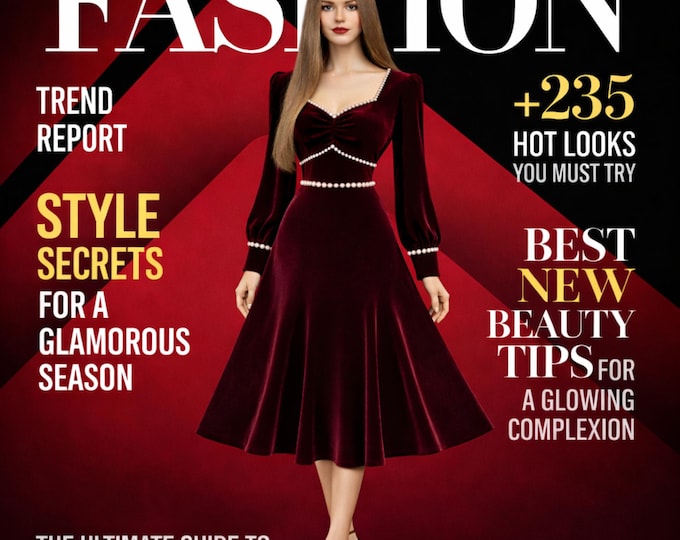 Burgundy Velvet Pearl Midi Dress