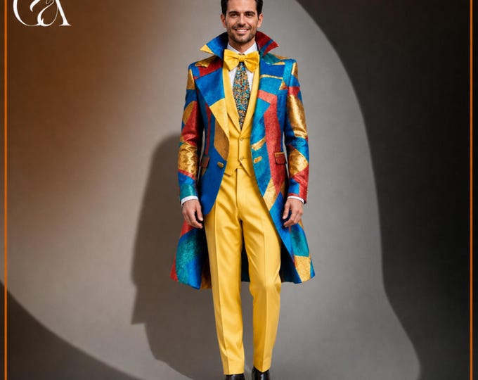 Men’s Suit Colorful Blazer, Mens Clothing, Gifts for Men, Custom Festival Jacket