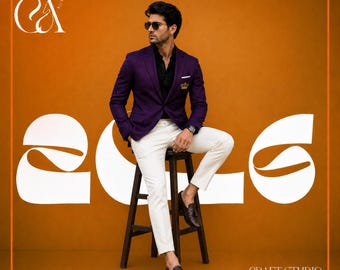 Purple Men's Blazer Custom Tailored Suit