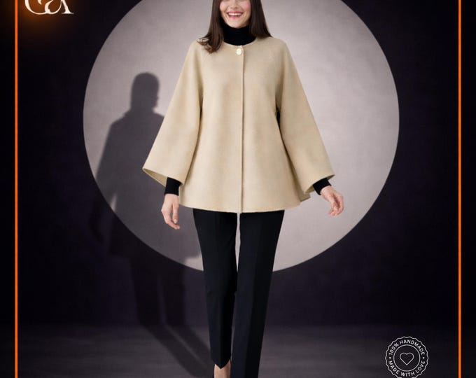Wool Cape Coat: Minimalist A-Line Winter Poncho