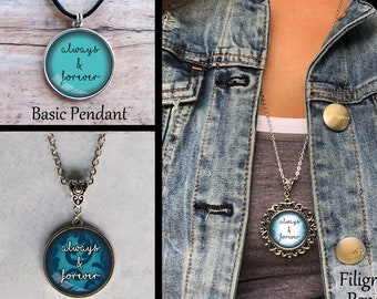 Customizable Something Blue Pendant Necklaces