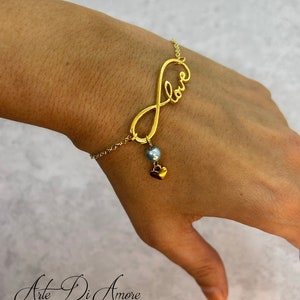 Something Blue Infinity Love Chain Wedding Anklet or Bracelet with 3 Blue Options image 4