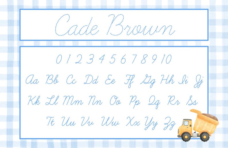 Personalized Cursive Handwriting Practice Placemat, ABC Handwriting ...