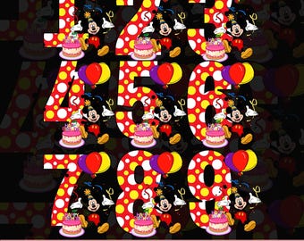 Mickey Mouse Birthday PNG Image, Sublimation Graphics (Digital Download)