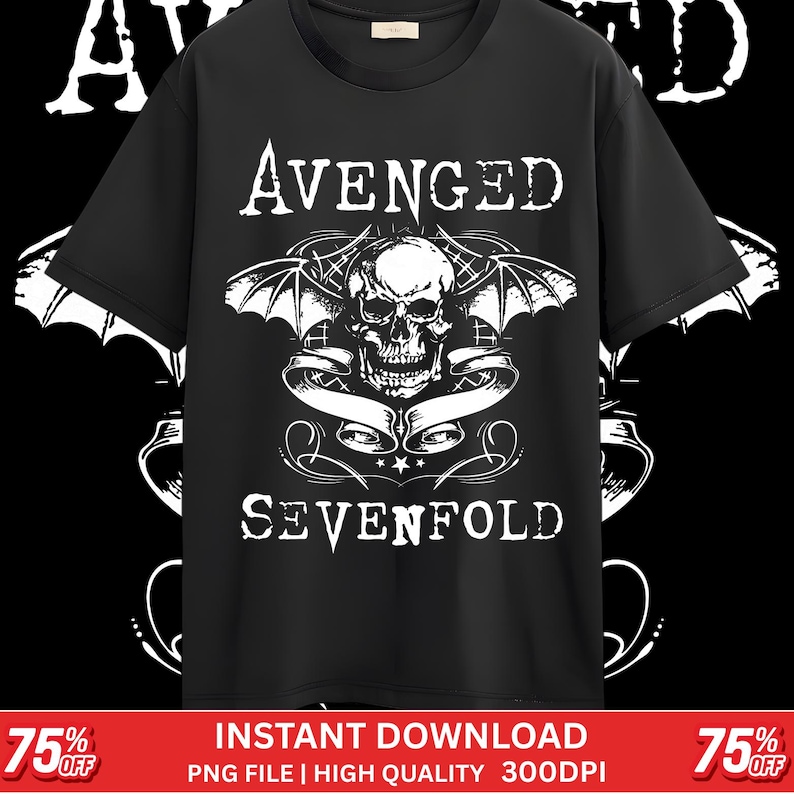 30 DESIGN Avenged Sevenfold Heavy Metal Band T-shirt Png File Digital ...