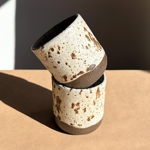Handmade Ceramic Espresso Cup – Winter Woods Collection, Stoneware Small Coffee Cup, Earthy Pottery, 7oz