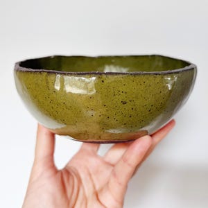 Handmade Stoneware Bowl – Matcha Green Collection, Rustic Ceramic Bowl