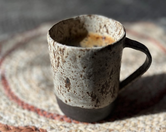 Handmade Rustic Ceramic Mug – Winter Woods Collection, Stoneware Coffee Cup, Earthy Pottery