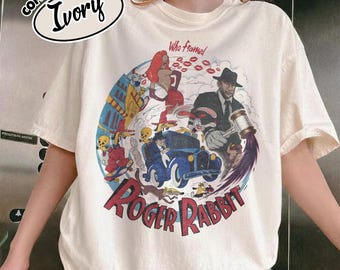 Camiseta retro de personajes de ¿Quién engañó a Roger Rabbit?, Roger Rabbit y Jessica, camiseta divertida de Disney, viaje a Walt Disney World RLVF34