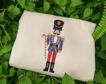 くるみ割り人形の兵士の刺繍デザイン、クリスマスガードステッチパターン、キャンディケーンのおもちゃの刺繍、ホリデーデコレーションの機械刺繍ファイル