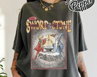 Comfort Color Retro Disney The Sword in the Stone Shirt, Arthur Draw Sword Tee, Magic Kingdom Tee, Disneyland Family Matching Shirt RLTD06