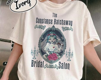 Camiseta Comfort Color Constance Hatchaway Bridal Salon, Camiseta de La Mansión Encantada, Camiseta Disney Ghost Bride, Viaje familiar a WDW RLTC07