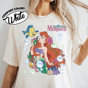 Comfort Color The Little Mermaid Ariel Princess & Flounder Bubble Poster Disney T-Shirt, Ariel Princess Tee, WDW Disneyland Girl Trip RLWT01 Bild 2