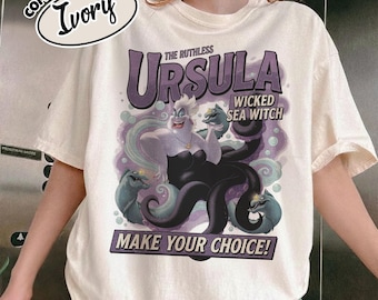 Camiseta Comfort Color Retro Ursula, la malvada bruja del mar, elige tu camiseta, camiseta de villana de Disney, camiseta de villana de La Sirenita RLVF13