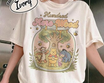 Comfort Color Retro Winnie The Pooh Inspired Shirt, Hundred Acre Wood Retro Tee, Magic Kingdom Theme Park Shirt, Family Disney Shirts RLTC22