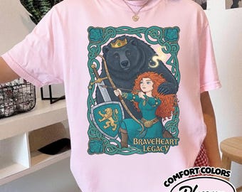 Camiseta Comfort Color Vintage Princesa Mérida, Camisetas Retro Disney Brave Princess, Camiseta Magic Kingdom, Camiseta Disneyland Family Trip RLTC13