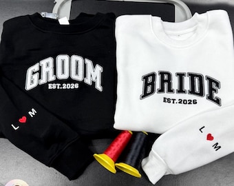 Sudadera con capucha y camiseta a juego personalizadas para novios, ideal para la luna de miel, despedida de soltera o aniversario de bodas.