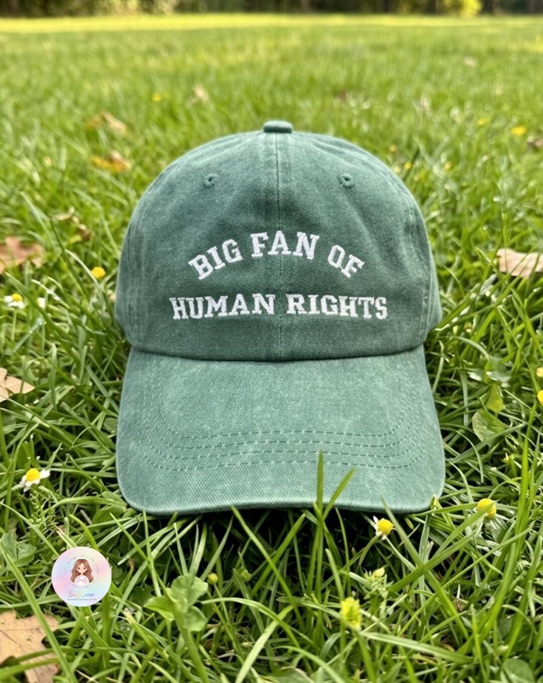 Human Rights Dad Custom Embroidered Washed Cap, Big Fan Human Rights Dad Hat - Etsy
