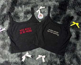 Camiseta sin mangas bordada personalizada, top corto de tirantes finos con texto personalizado, camisa acanalada estilo Y2K.