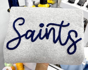 Sudadera del equipo bordada con hilo de chenilla, camiseta personalizada con el espíritu de la mascota