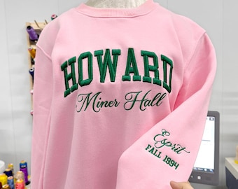 Custom College Sweatshirt, Personalized University Crewneck, Alumni Sweatshirt, 3D Puff Embroidery