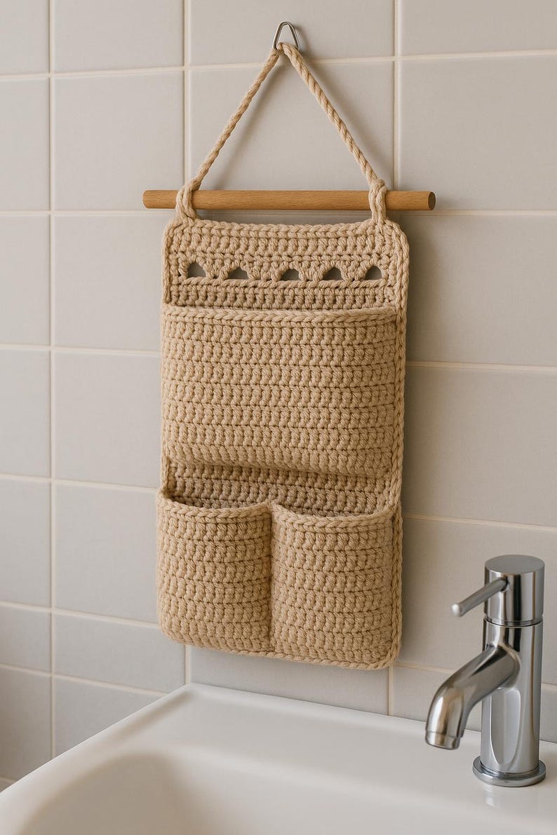 Boho Crochet Wall Organizer Pattern | Hanging Pocket Storage - Etsy