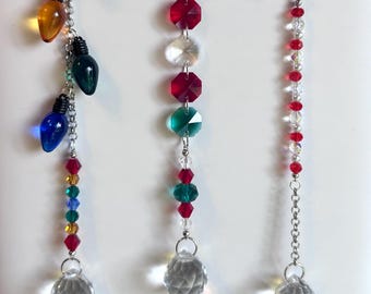 Christmas Sun Catcher Ornament 2cm Crystal Ball