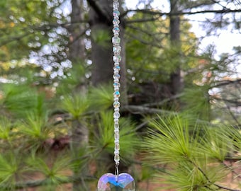 Crystal Heart Beaded Sun Catcher 1.5 Inch Heart