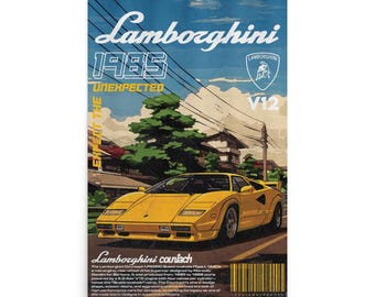 オリジナル ビンテージ ポスター 1984 ランボルギーニ カウンタック