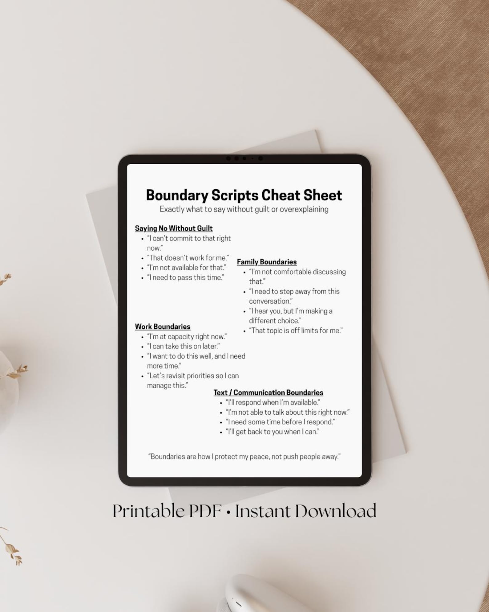 Boundary Scripts Cheat Sheet | Healthy Communication Guide (digital ...