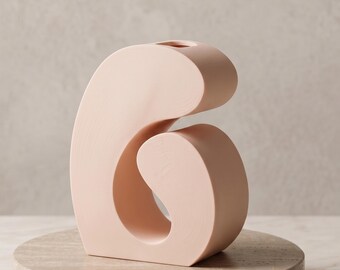 Jarrón escultural Loopa, acento moderno impreso en 3D, decoración minimalista para el hogar, jarrón decorativo de plástico PLA para flores secas, jarrón impreso en 3D