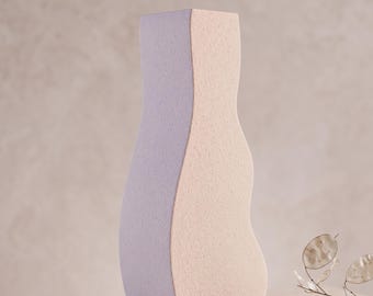 Decorative PLA Plastic Vase for Dried Flowers, Wavy Minimalist Vase, Modern Sculptural Accent, 3D Printed Vase, Gift for her