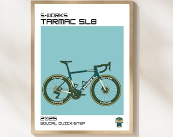 Póster de ciclismo / Arte mural de bicicleta / Impresión minimalista de bicicleta / S-Works SL8 / Regalo de ciclismo / Decoración moderna para el hogar / Arte imprimible de bicicleta / TDF