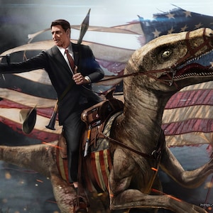 Ronald Reagan Velociraptor - Etsy