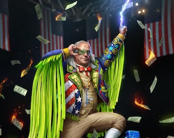 Poster - Macho Ben (Macho Man Randy Savage x Benjamin Franklin) - Epic American President Art by Jason Heuser (Sharpwriter)