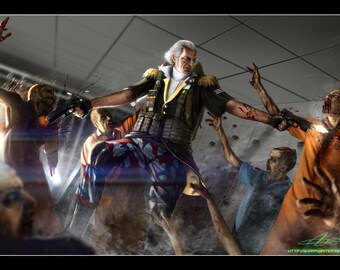 George Washington Zombie Hunter PRINT - Multiple Sizes Available