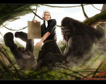 Poster - Thomas Jefferson Battling a Gorilla - Epic American President Art by Jason Heuser (Sharpwriter)