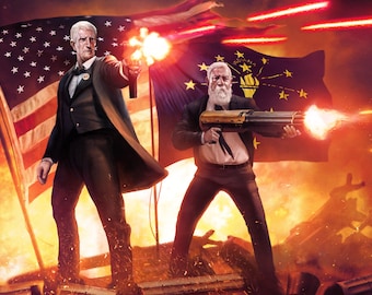 Poster - The Harrison Brothers (William Harrison and Benjamin Harrison) - Epic American President Art by Jason Heuser (Sharpwriter)