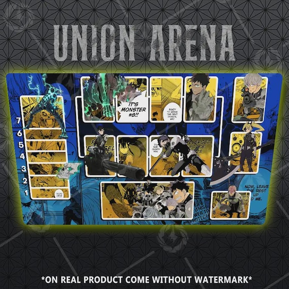 Union Arena Playmat – Kaiju No.8 TCG Game Mat, Anime Style Desk