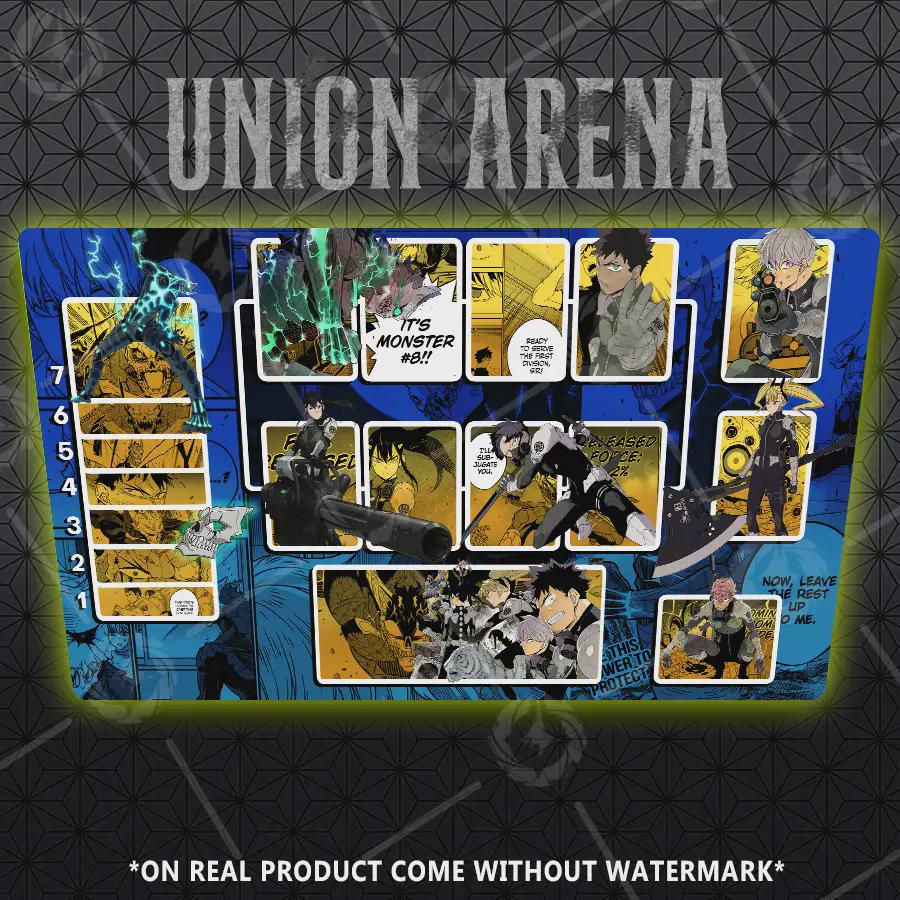 Union Arena Playmat – Kaiju No.8 TCG Game Mat, Anime Style Desk