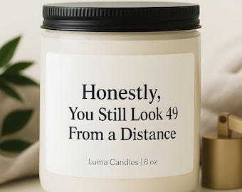 Funny 50th Birthday Candle, Scented Soy Wax Gift