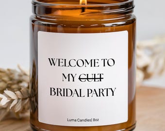 Bridal Party Soy Candle, Bridesmaid Gift Box, Funny Wedding Favor