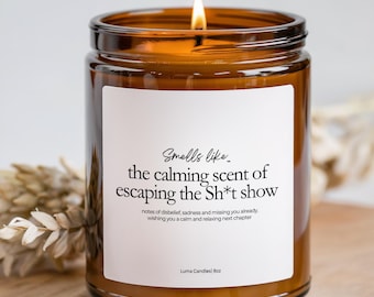 Smells Like Escaping the Shit Show, Funny Candle Gift for Coworker, Retirement Gift for Boss Leaving, Going Away Gift, Farewell Gift