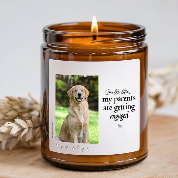 Custom Engagement Pet Candle, Custom Dog Engagement, Personalized Engagement Gifts for Couple, Newly Engaged Gifts, Custom Engaged Gift
