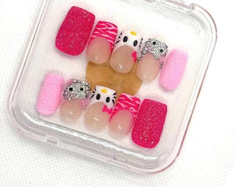 Kitty Core Press-On Nails- Handmade Nails- Nail Set
