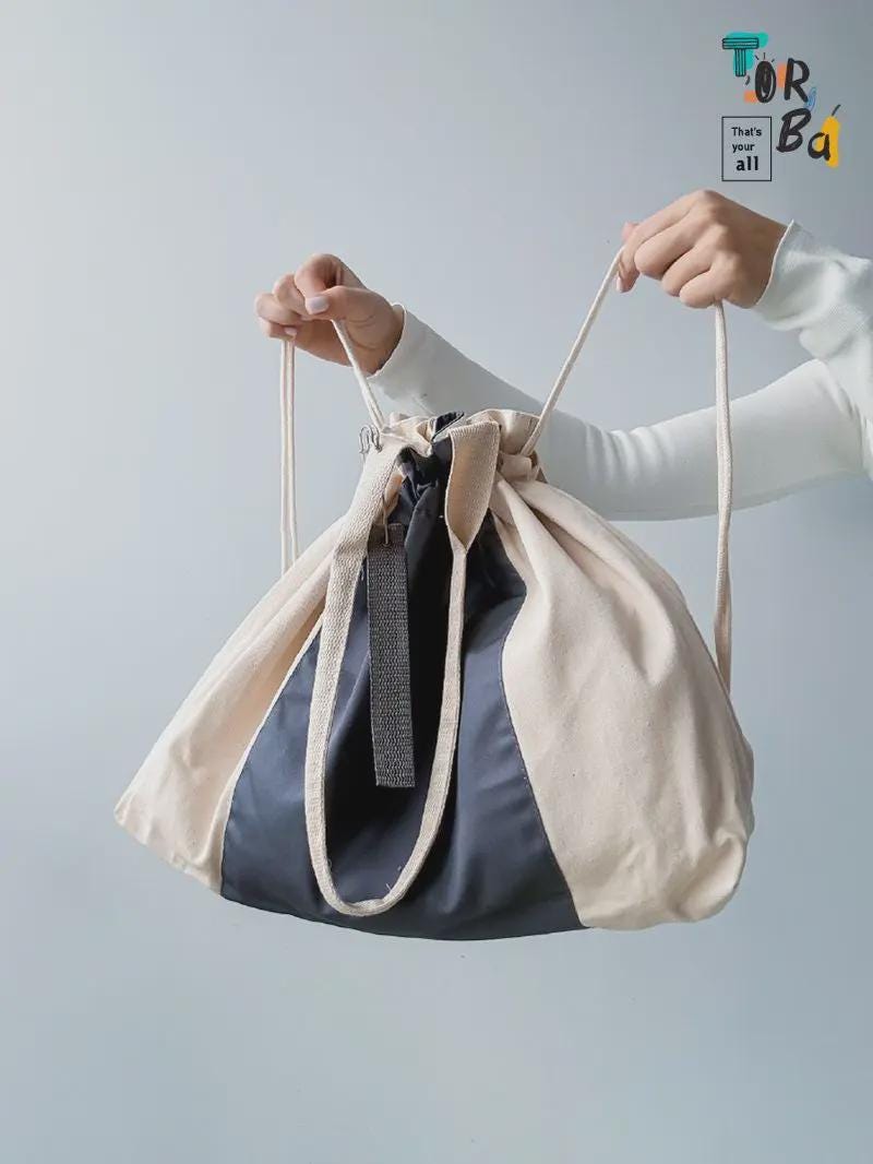 Sac Tonneau Vintage Beige Et Vert Comitours – Bandoulière Ajustable Et Fermeture éclair