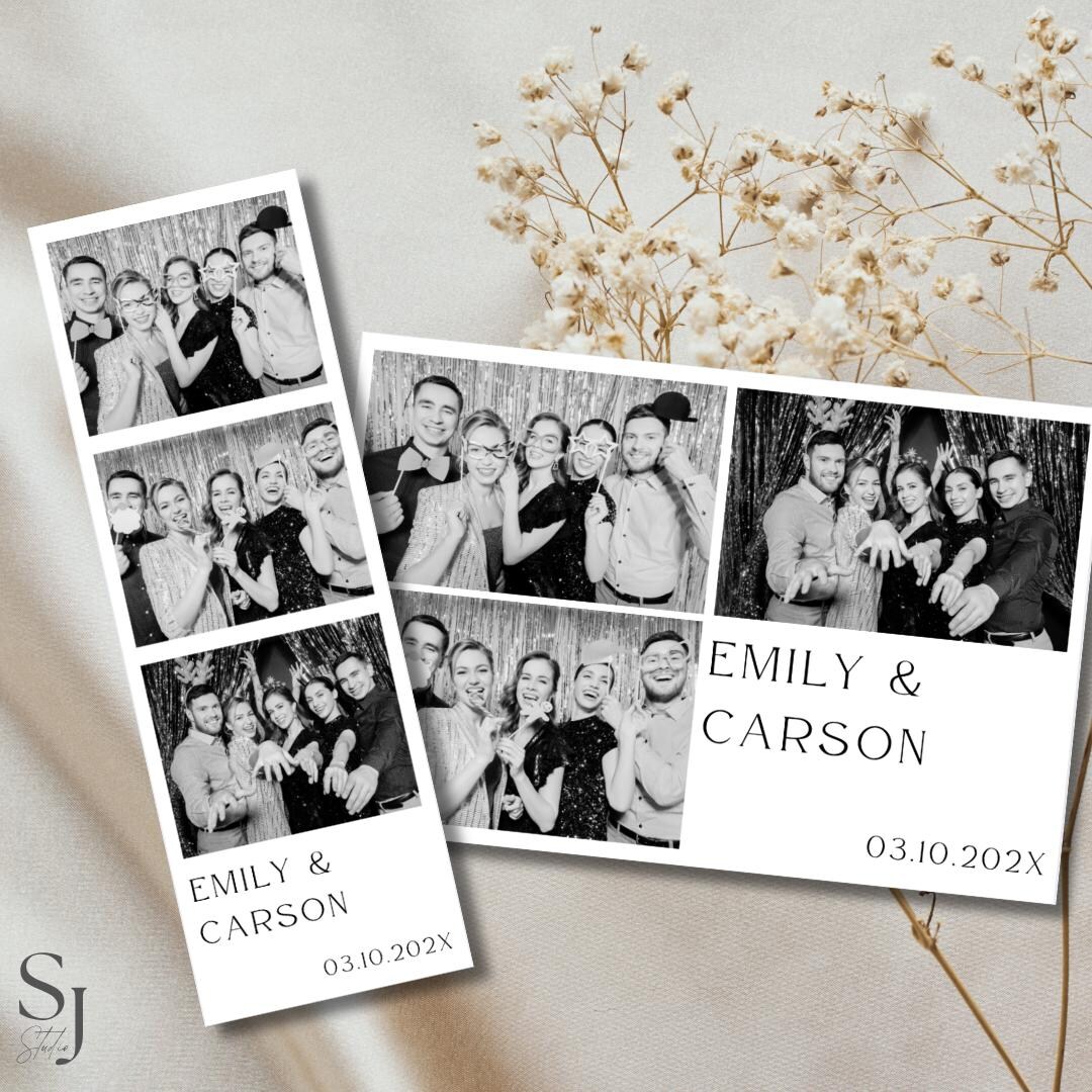 Event Photo Booth Strip Frame Template Minimalist Wedding Engagement