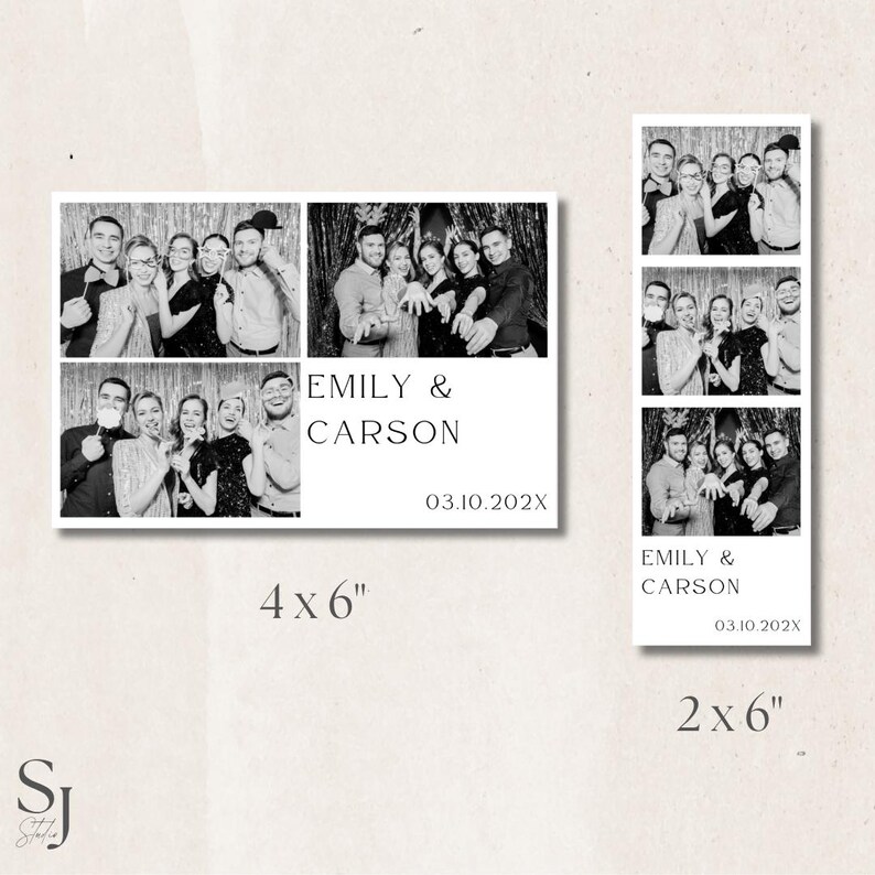 Event Photo Booth Strip Frame Template Minimalist Wedding Engagement